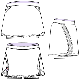 Fashion sewing patterns for LADIES Skirts Tennis Skirt Leggings 6017